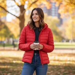 St. John Collection Red Puffer Jacket